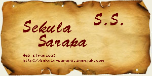 Sekula Sarapa vizit kartica